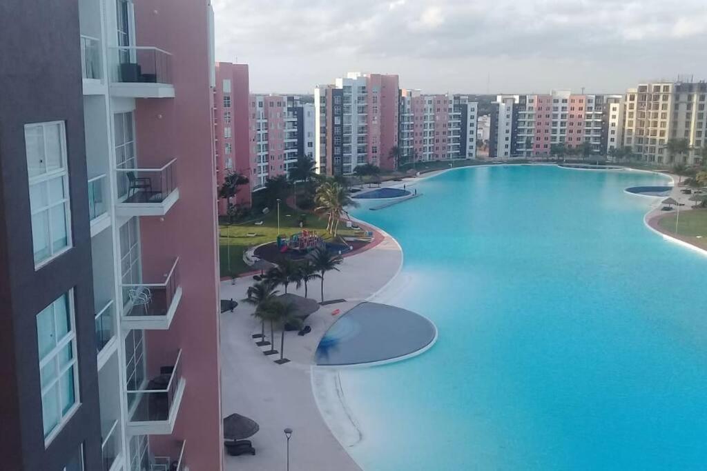 Departamento Con Laguna Artificial Cancún Exterior foto